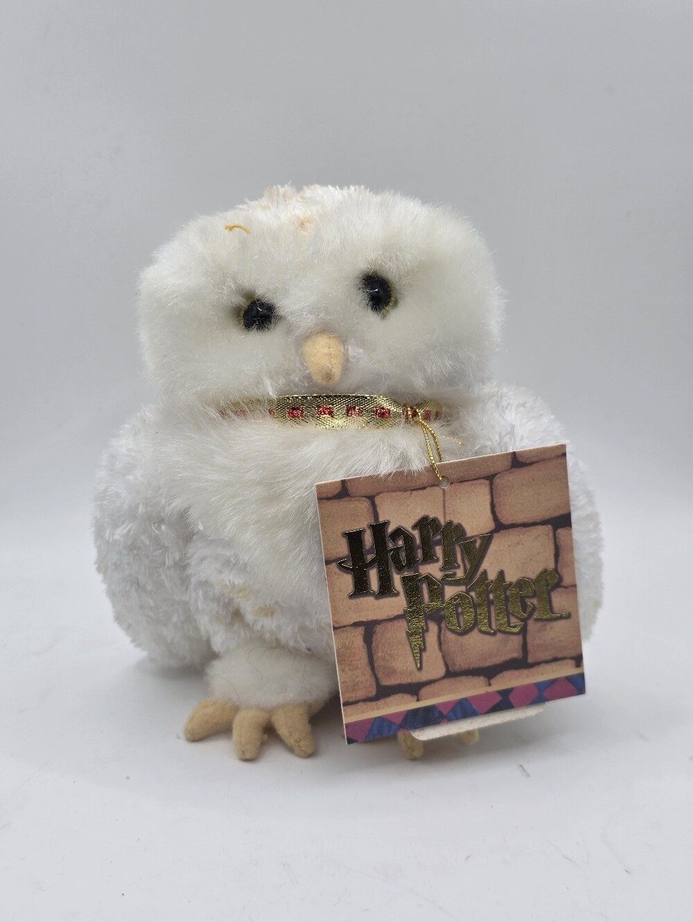 Warner Bros. Hedwig Plush Owl Toy - White with Gold Accent Gund 2001 Vtg